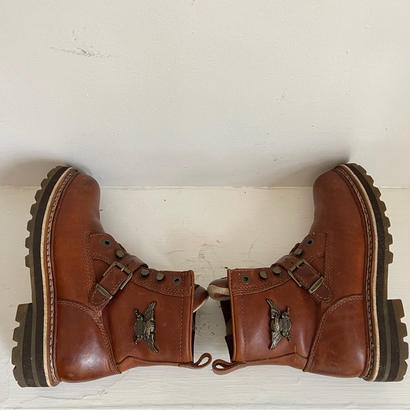Harley Davidson Vintage Women’s Brown Leather Moto Boots Size 7 - Picture 7 of 15